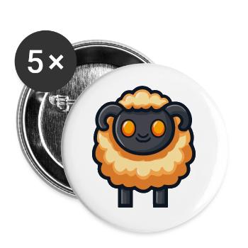 Mouton Halloween Zombie - Lot de 5 grands badges (56 mm) - blanc - Devant