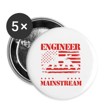 Kampfingenieur sprengt Dinge in die Luft Witz - Buttons groß 56 mm (5er Pack) - Weiß - Vorne