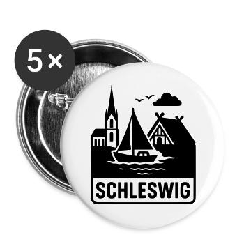 Schleswig Silhouette - Buttons groß 56 mm (5er Pack) - Weiß - Vorne