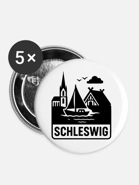 Schleswig Silhouette - Buttons groß 56 mm (5er Pack) - Weiß