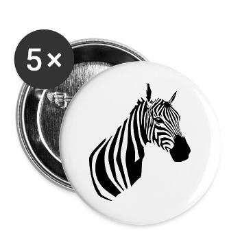Zebra T-shirt - Buttons groß 56 mm (5er Pack) - Weiß - Vorne