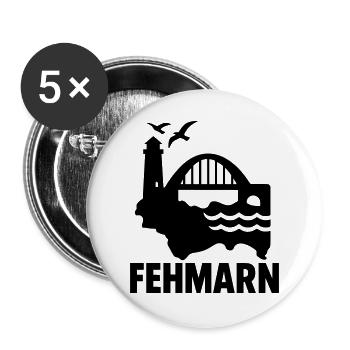 fehmarn schleswig holstein - Buttons groß 56 mm (5er Pack) - Weiß - Vorne
