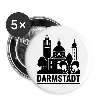 darmstadt wahrzeichen silhouette - Buttons groß 56 mm (5er Pack) - Weiß - Vorne