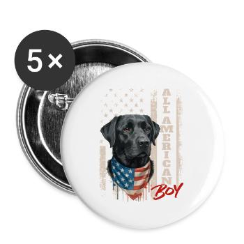 All American Boy Lab Hunting Marsh Vibe - Buttons large 2.2''/56 mm (5-pack) - white - Front