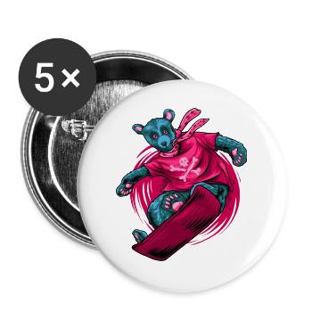 Snowbear - Buttons groß 56 mm (5er Pack) - Weiß - Vorne
