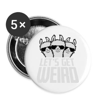 Let's Get Weird 3 Llama Friends Team Sunglasses - Buttons large 2.2''/56 mm (5-pack) - white - Front