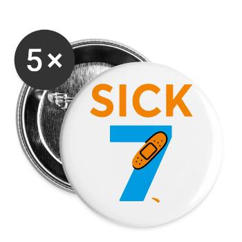 Sick Seven Meme Tee Six Seven - Lot de 5 grands badges (56 mm) - blanc - Devant