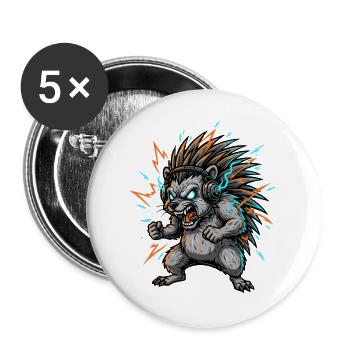 Elektrischer Cyber-Igel-DJ - Buttons groß 56 mm (5er Pack) - Weiß - Vorne