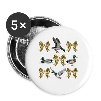 Ducks Camo Bows Waterfowl Hunting Style - Buttons large 2.2''/56 mm (5-pack) - white - Front
