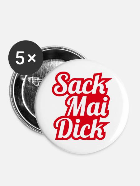 SackMaiDick - Buttons groß 56 mm (5er Pack) - Weiß