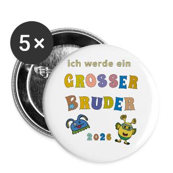 I'm going to be a big brother in 2026 - Buttons large 2.2''/56 mm (5-pack) - white - Front