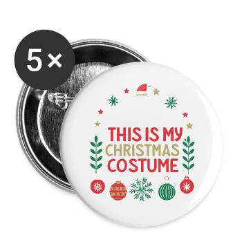 Christmas Inflation Costume Christmas - Buttons large 2.2''/56 mm (5-pack) - white - Front