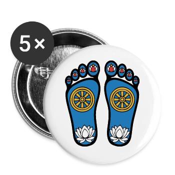 Pieds de Bouddha - Lot de 5 grands badges (56 mm) - blanc - Devant
