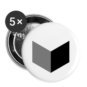 Geometrische Würfel-Silhouette - Buttons groß 56 mm (5er Pack) - Weiß - Vorne