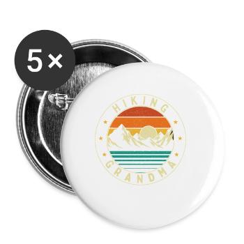 Hiking Grandma Funny Outdoor Trail Nature Lover - Buttons large 2.2''/56 mm (5-pack) - white - Front