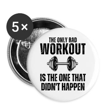 Funny Workout Mom Fitness Gym Weight Lifting - Buttons large 2.2''/56 mm (5-pack) - white - Front