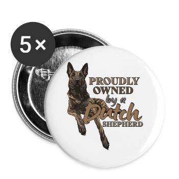 Dutch Shepherd – Dutchie - Buttons groß 56 mm (5er Pack) - Weiß - Vorne