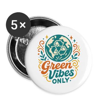 Pure green vibes - Buttons large 2.2''/56 mm (5-pack) - white - Front