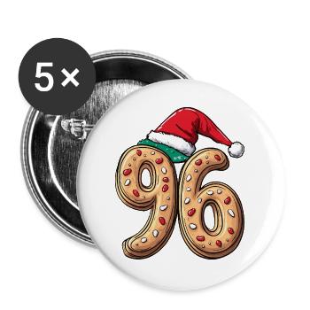 96 Biscuit Noël - Lot de 5 grands badges (56 mm) - blanc - Devant