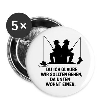 Angler Joke - Buttons large 2.2''/56 mm (5-pack) - white - Front