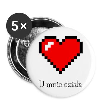 Pixelated red cheese on black background - Buttons large 2.2''/56 mm (5-pack) - white - Front