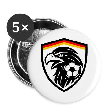 Deutschland Fußball Adler - Buttons groß 56 mm (5er Pack) - Weiß - Vorne