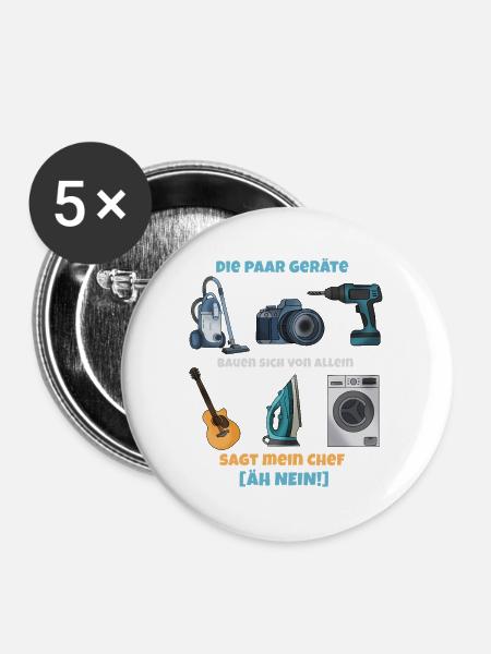 Gadgets Bande: Chef hat Unreht - Buttons groß 56 mm (5er Pack) - Weiß