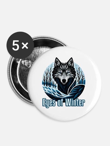 Augen des Winters - Buttons groß 56 mm (5er Pack) - Weiß