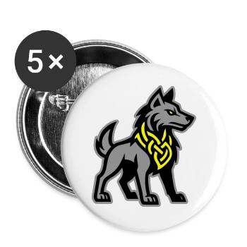 Wolf Wikinger - Buttons groß 56 mm (5er Pack) - Weiß - Vorne