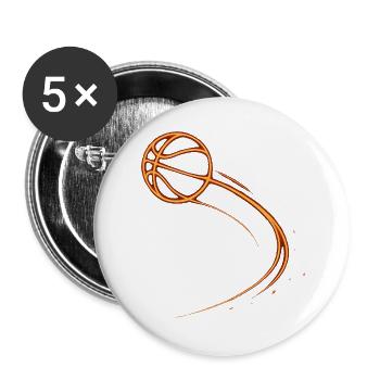 Basketball Basketballer Geschenkidee Baller Bball - Buttons groß 56 mm (5er Pack) - Weiß - Vorne