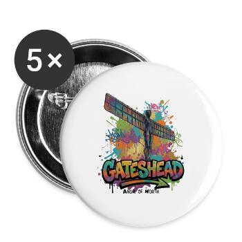 Ange du Nord – Ailes au-dessus du Nord - Lot de 5 grands badges (56 mm) - blanc - Devant