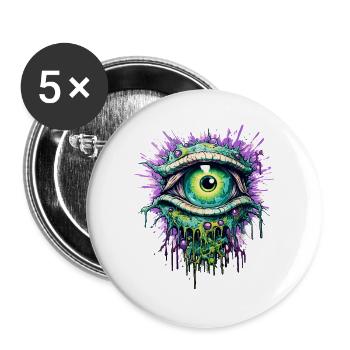 Psychedelic Eye Colorful LSD Drugs Trip - Buttons large 2.2''/56 mm (5-pack) - white - Front