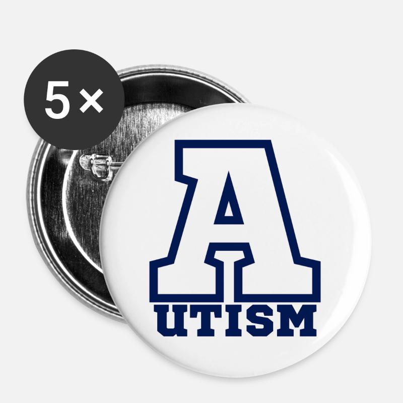 Autism - Buttons large 2.2''/56 mm (5-pack) - white