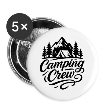 Camping Crew - Buttons groß 56 mm (5er Pack) - Weiß - Vorne