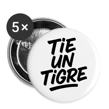 Tigre Typo Noir Unique tie un tigre marseille - Buttons large 2.2''/56 mm (5-pack) - white - Front