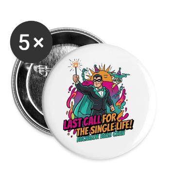 Letzter Ruf fürs Singleleben - Buttons groß 56 mm (5er Pack) - Weiß - Vorne
