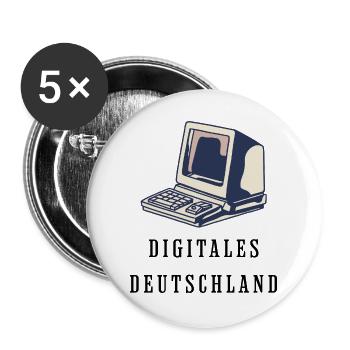 Allemagne numérique rétro des années 80 - Lot de 5 grands badges (56 mm) - blanc - Devant
