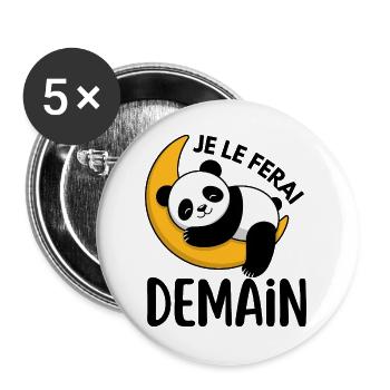 Funny T-Shirt "Je Le Do" Tomorrow - Funny - Lot de 5 grands badges (56 mm) - blanc - Devant