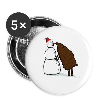 Snowman & Sheep - Buttons large 2.2''/56 mm (5-pack) - white - Front