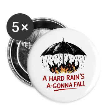 Feuer Regeb under Regenschirm - Buttons groß 56 mm (5er Pack) - Weiß - Vorne