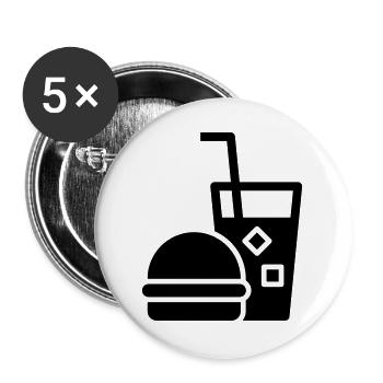 Fast food, burgers, food trucks - Buttons large 2.2''/56 mm (5-pack) - white - Front