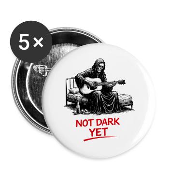 Not dark yet: Grim Reaper guitarist - Buttons large 2.2''/56 mm (5-pack) - white - Front