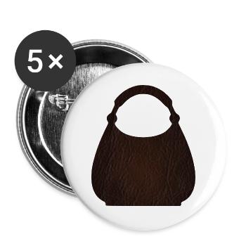 Brown Leather Bag Texture - Buttons large 2.2''/56 mm (5-pack) - white - Front