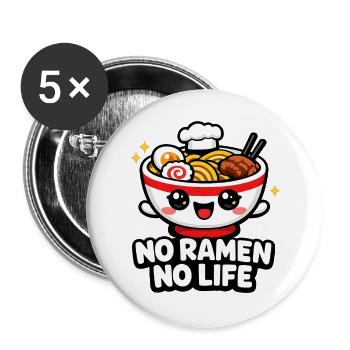 Ramen Smile Bowl - Buttons large 2.2''/56 mm (5-pack) - white - Front