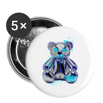 Ours en peluche néon Grifffiti Drop - Lot de 5 grands badges (56 mm) - blanc - Devant