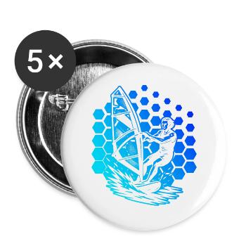 A motif just for windsurfing - Buttons large 2.2''/56 mm (5-pack) - white - Front