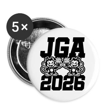Jga 2026 Bachelor Party Monkeys - Buttons large 2.2''/56 mm (5-pack) - white - Front