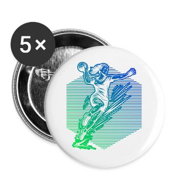 Handball Illustration für Handball fuer Frauen - Buttons groß 56 mm (5er Pack) - Weiß - Vorne