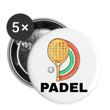 I can't I have padel - Buttons large 2.2''/56 mm (5-pack) - white - Front