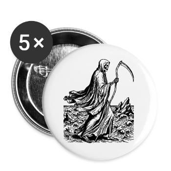 Grim reaper with scythe at the sea  - Buttons large 2.2''/56 mm (5-pack) - white - Front